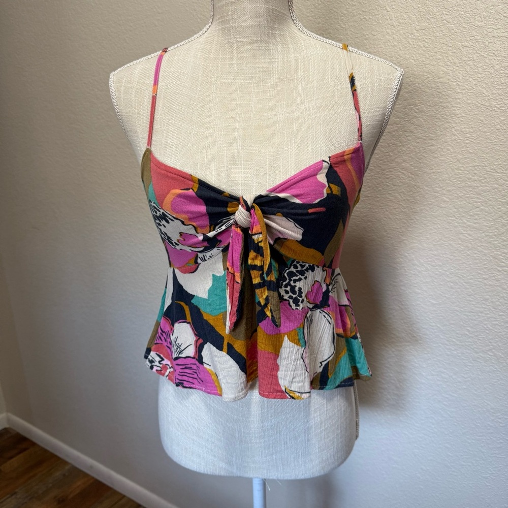 Billabong Floral Multicolor Women's Spaghetti Strap Top - Size S/P